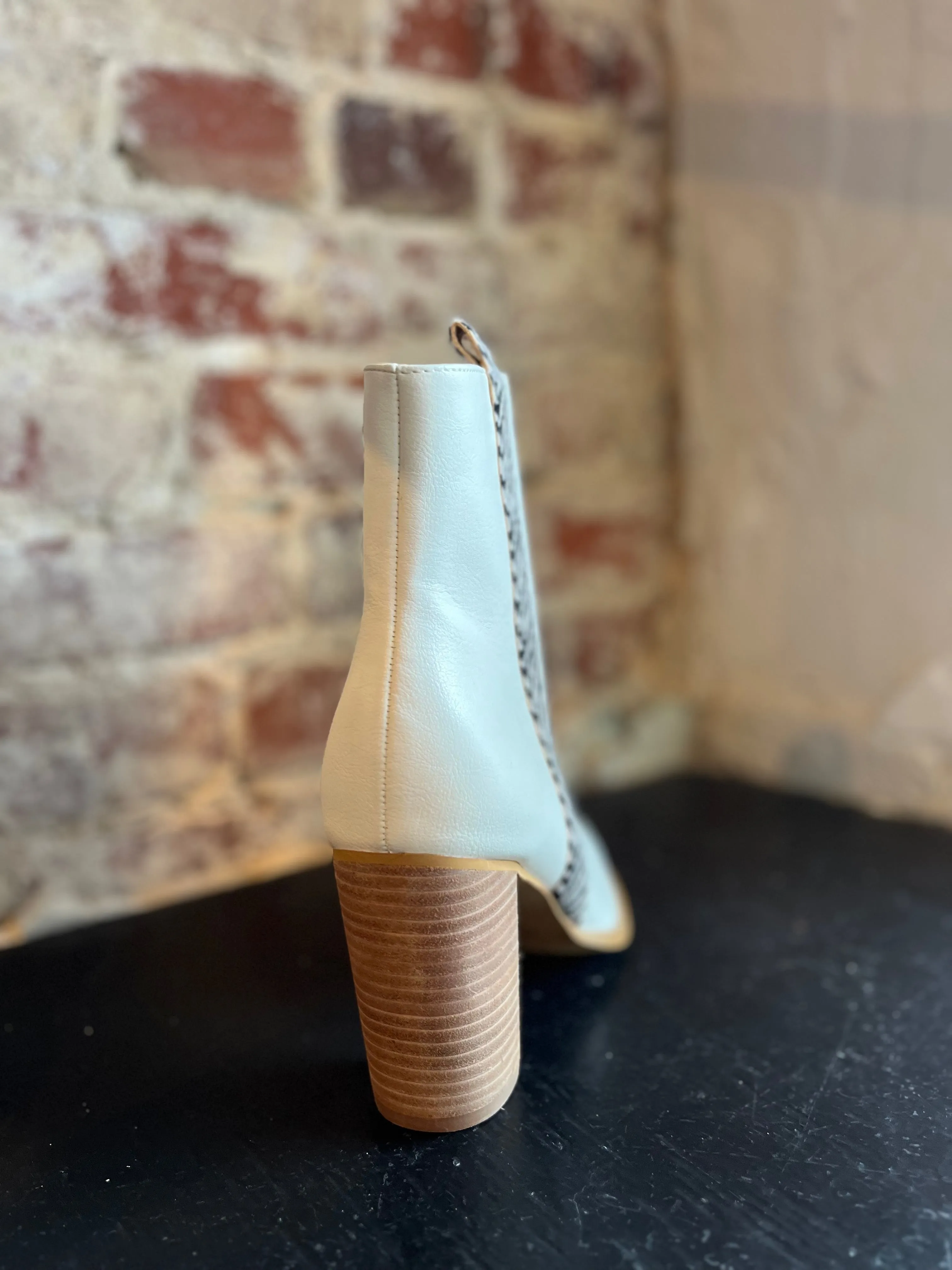 Cream Accent Ankle Boots