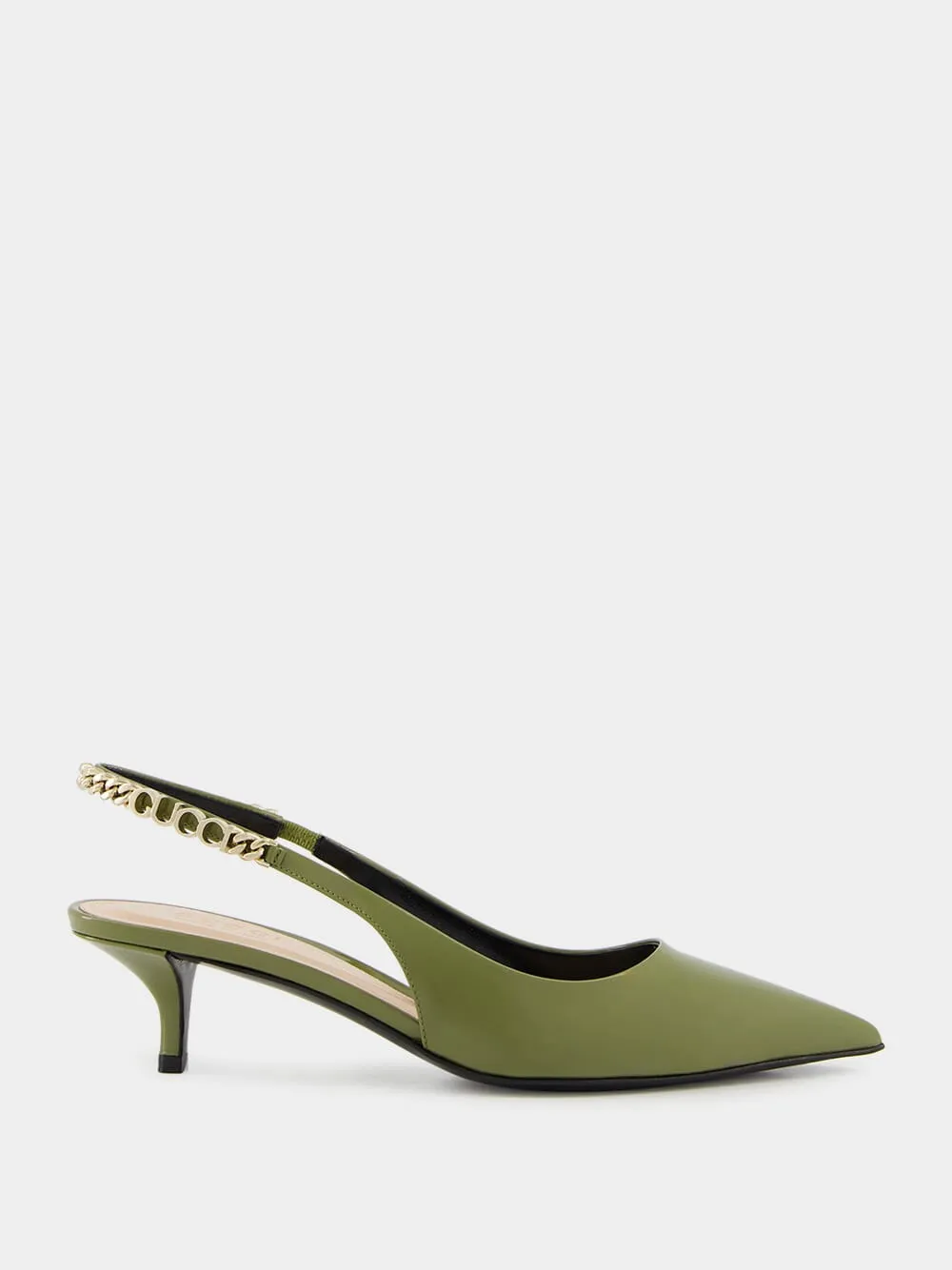 Dark Green Patent Leather Signoria Slingback Pumps