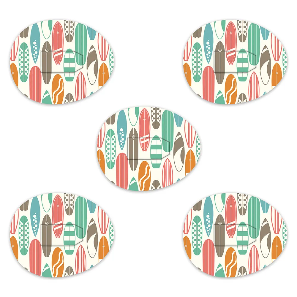 Dexcom Surfboard Retro Design Patches