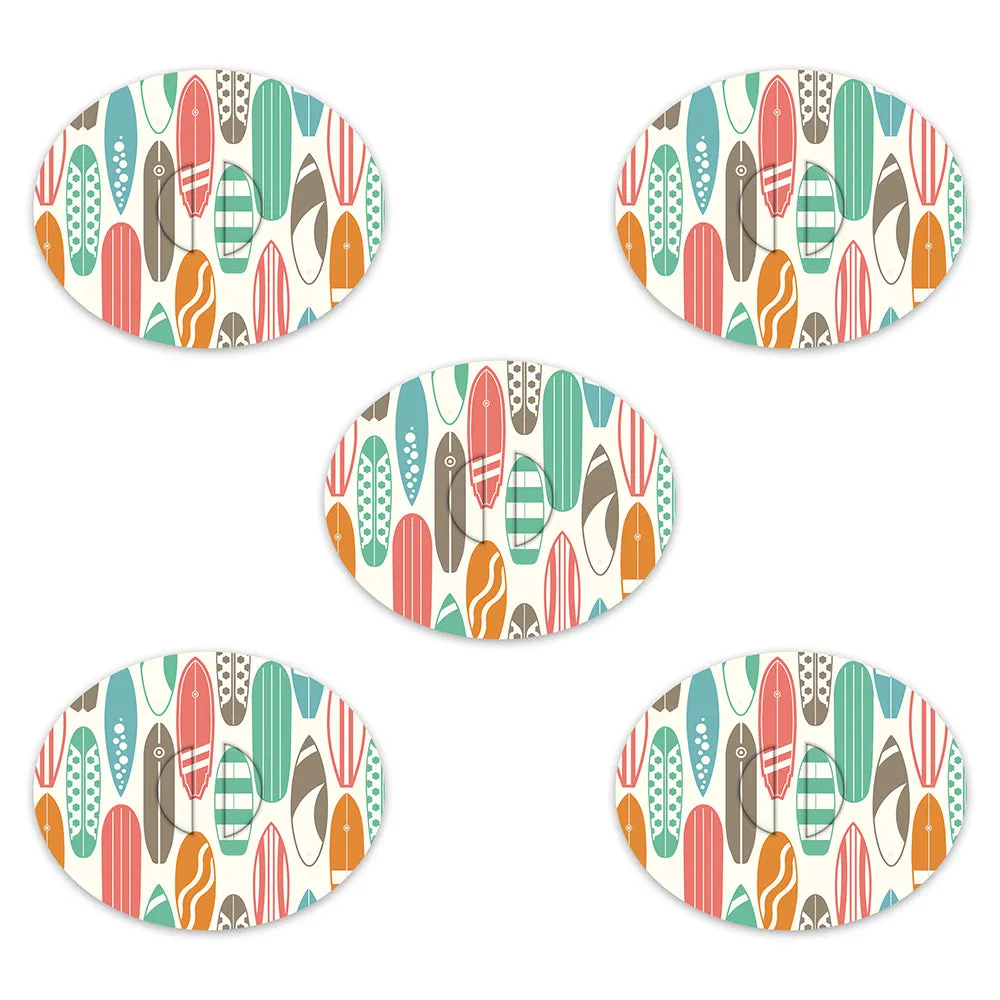 Dexcom Surfboard Retro Design Patches