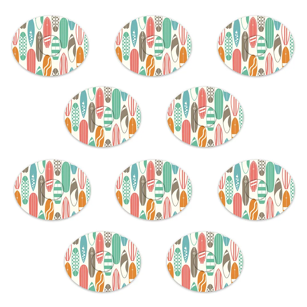 Dexcom Surfboard Retro Design Patches