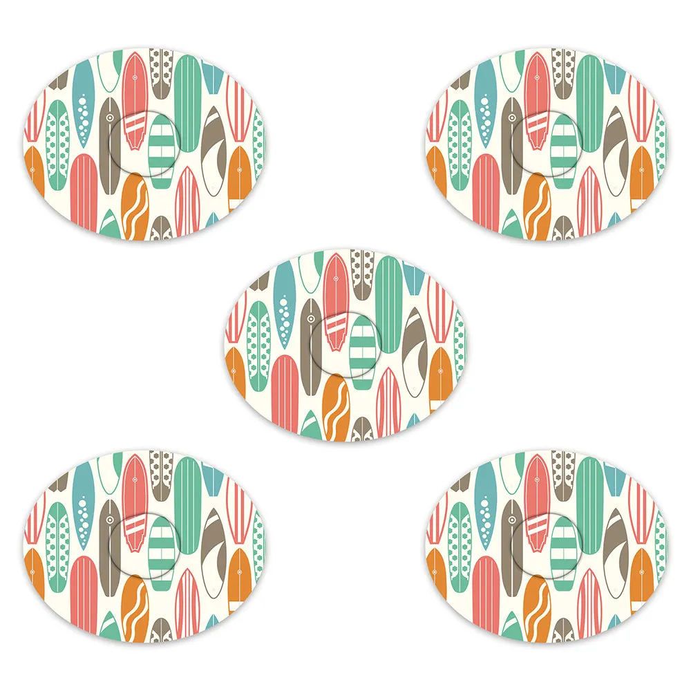 Dexcom Surfboard Retro Design Patches
