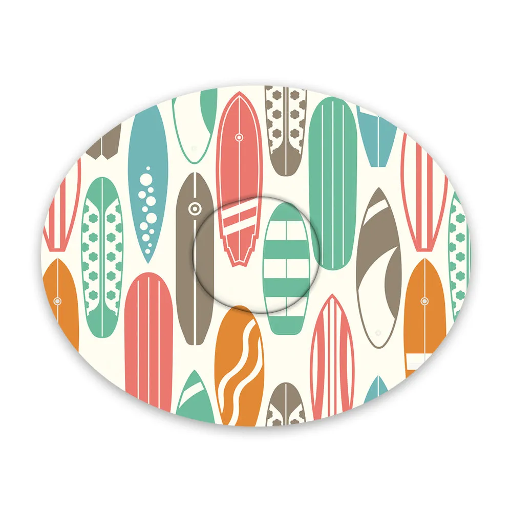 Dexcom Surfboard Retro Design Patches
