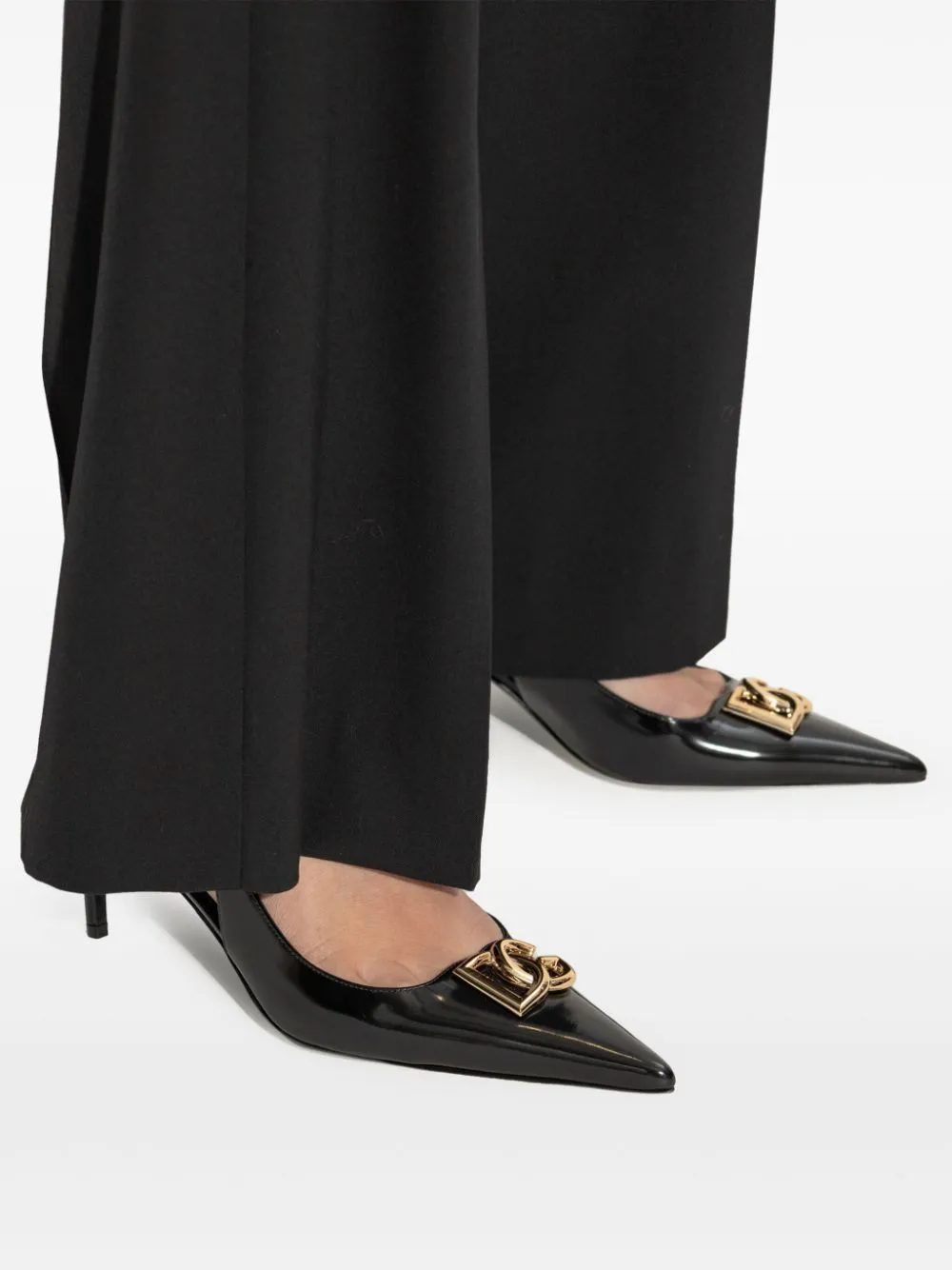 Dg logo leather pumps