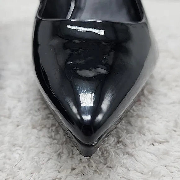 DKNY■STYLE LEXIE■POINTED TOE CLASSIC PUMP■BLACK PATEN-LEATHER■LADIES SIZE 6■GUC