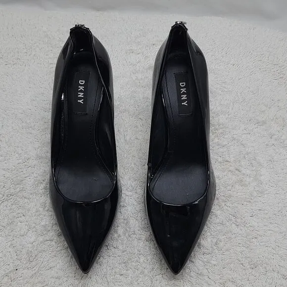 DKNY■STYLE LEXIE■POINTED TOE CLASSIC PUMP■BLACK PATEN-LEATHER■LADIES SIZE 6■GUC