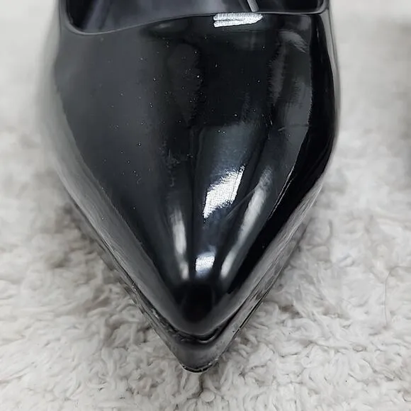 DKNY■STYLE LEXIE■POINTED TOE CLASSIC PUMP■BLACK PATEN-LEATHER■LADIES SIZE 6■GUC