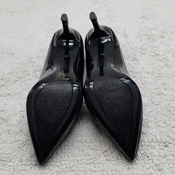 DKNY■STYLE LEXIE■POINTED TOE CLASSIC PUMP■BLACK PATEN-LEATHER■LADIES SIZE 6■GUC