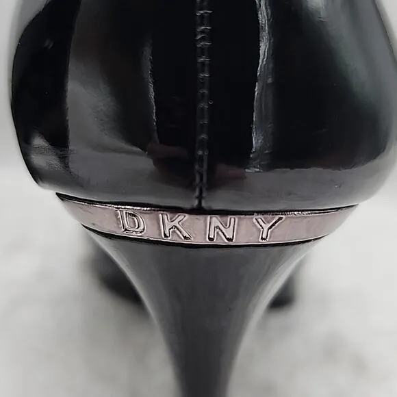 DKNY■STYLE LEXIE■POINTED TOE CLASSIC PUMP■BLACK PATEN-LEATHER■LADIES SIZE 6■GUC