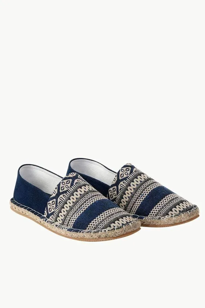 Dobby Navy Detail Ikat Espadrilles