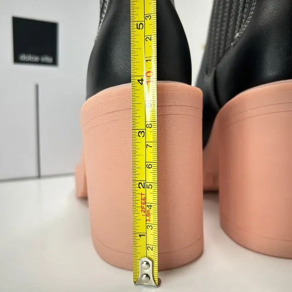 Dolce Vita Caster H20 Waterproof Leather Booties Black/Pink Women 9.5 Tried On