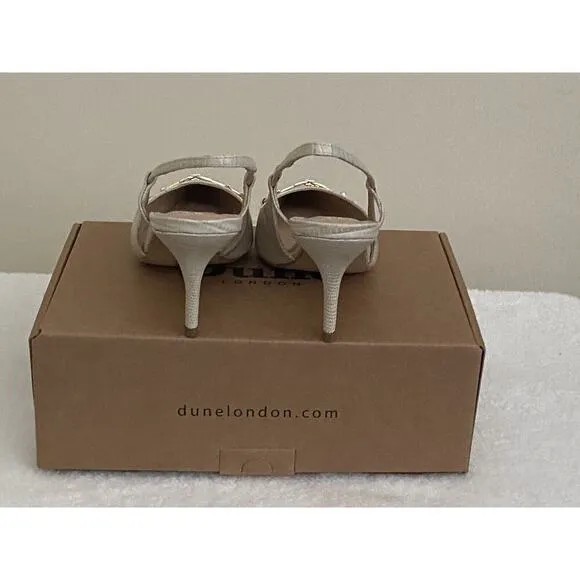 Dune London Women’s Click Snaffle Point Slingback Pumps Beige Size 8
