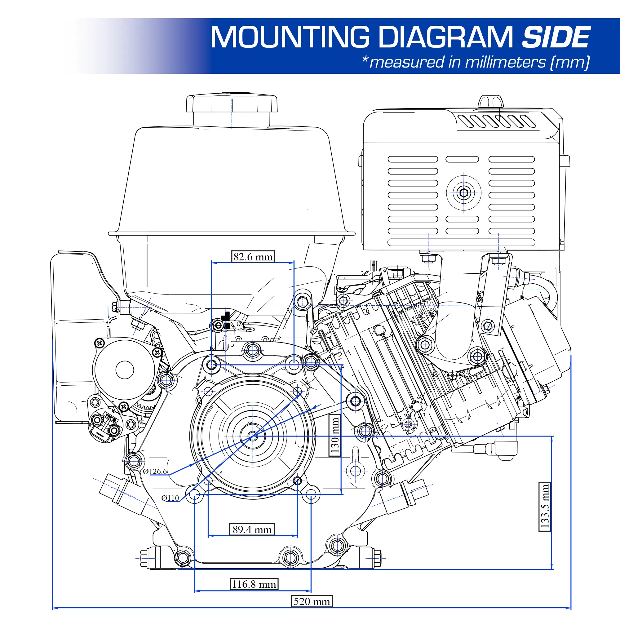DuroMax XP20HPE 500cc 1-Inch Shaft Recoil/Electric Start Gasoline Engine