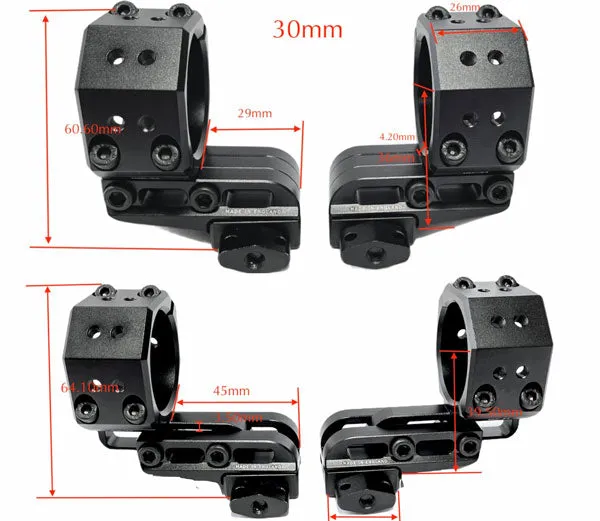 Eagle Vision - Two Piece Infinity Elevation Adjustable Scope Mount Picatinny 30mm