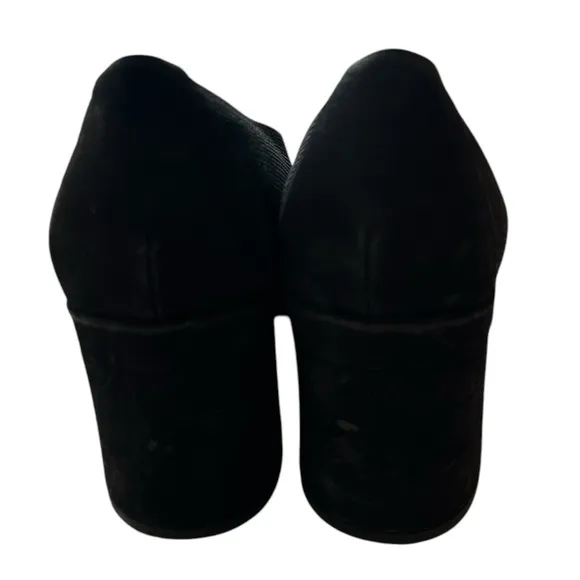 Eileen Fisher Signy Pumps 5.5 Black EUC Block Heels Comfort Travel Knit Capsule