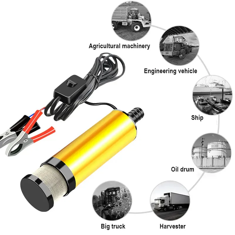 Electric Fuel Pump Automatic Pumping Diesel Water Submersible Transfer Alloy