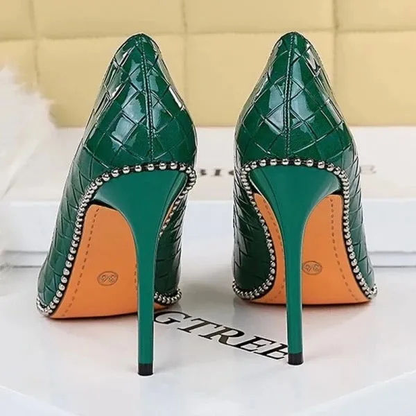 Emily Studded Woven Pumps
