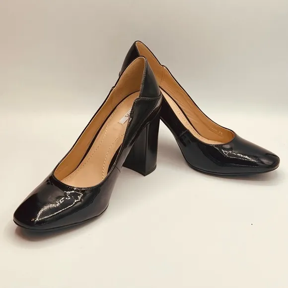 EU 36 US6 GEOX Respira Black Classic Patent Leather Pumps 3” Comfortable Heel