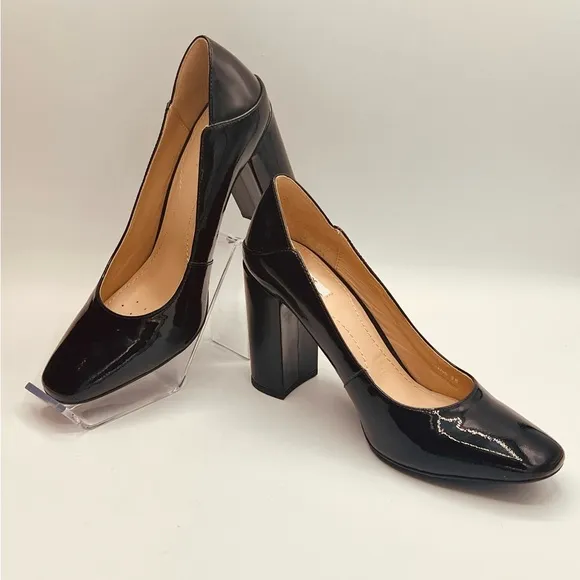 EU 36 US6 GEOX Respira Black Classic Patent Leather Pumps 3” Comfortable Heel
