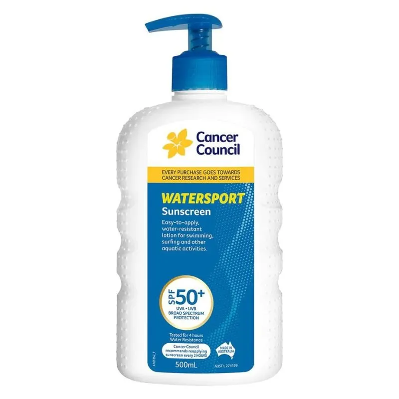 [Expiry: 07/2026] Cancer Council Watersport Pump Sunscreen SPF 50  500mL