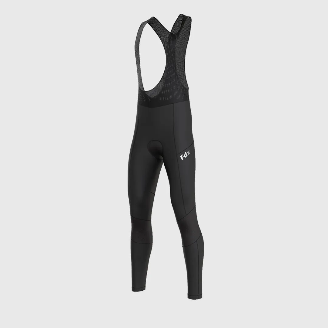 Fdx Men's & Boy's Set Duo Thermal Roubaix Long Sleeve Cycling Jersey & Bib Tights - Blue / Navy Blue