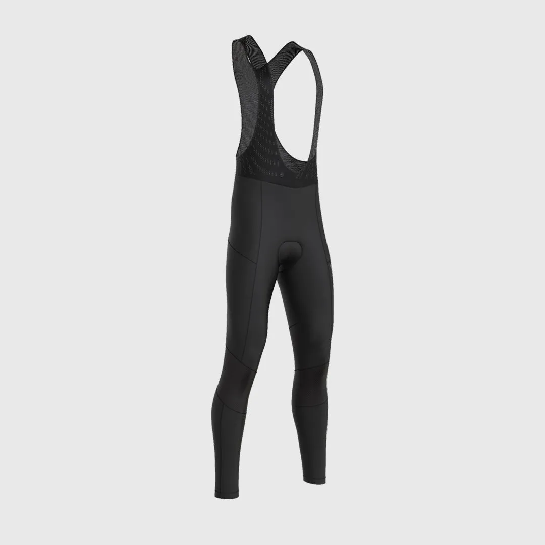 Fdx Men's & Boy's Set Duo Thermal Roubaix Long Sleeve Cycling Jersey & Bib Tights - Yellow / Grey