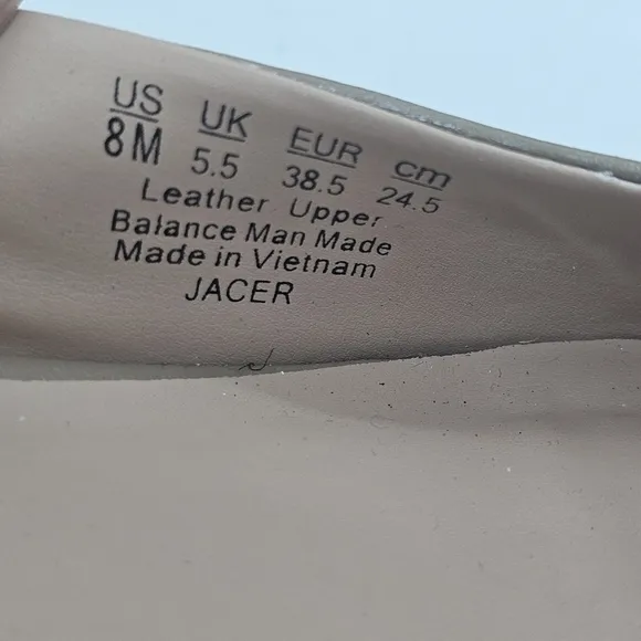Franco Sarto Racer Slingback Pumps Beige Leather Size 8 US
