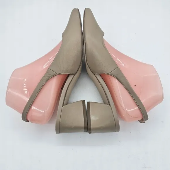 Franco Sarto Racer Slingback Pumps Beige Leather Size 8 US