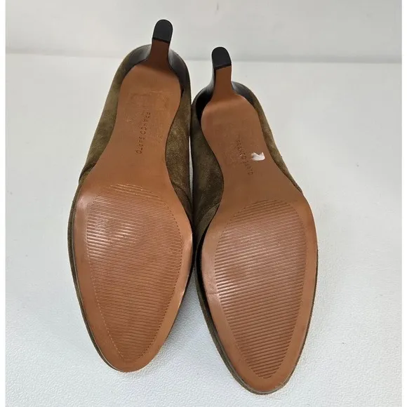 Franco Sarto Sabelle High Heel KHAKI Brown Suede Ankle Booties size 8 M