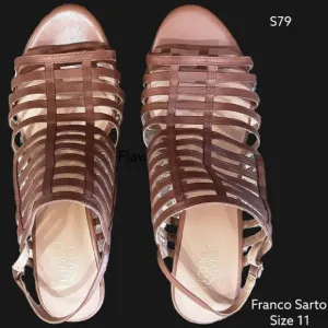 Franco Sarto Sombre Cork Wedges, Adjustable Strap, Buckle,  Size 11