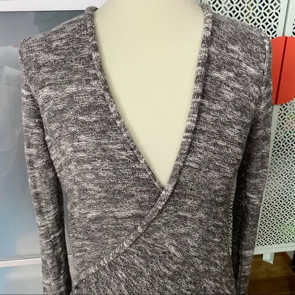 Free People Gotham Faux Wrap Sweater in Grey