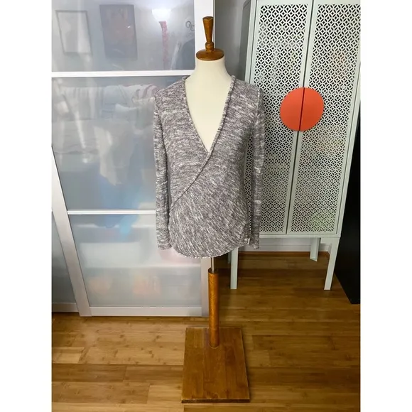 Free People Gotham Faux Wrap Sweater in Grey