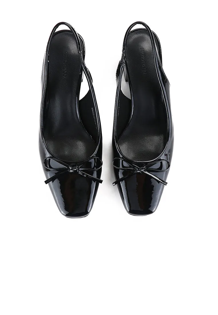 Freya Slingback Pumps With Bow (Black)