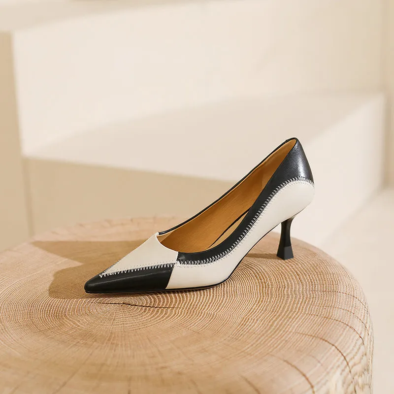 Gema Black and Beige Heels