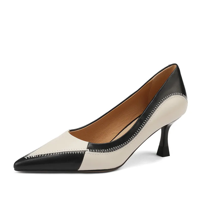 Gema Black and Beige Heels