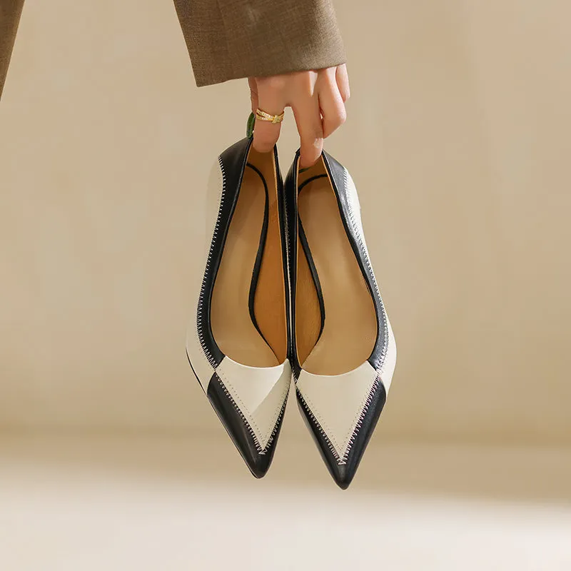 Gema Black and Beige Heels