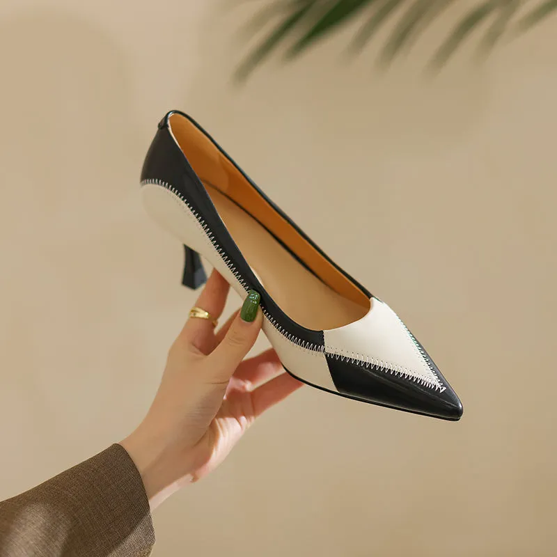 Gema Black and Beige Heels