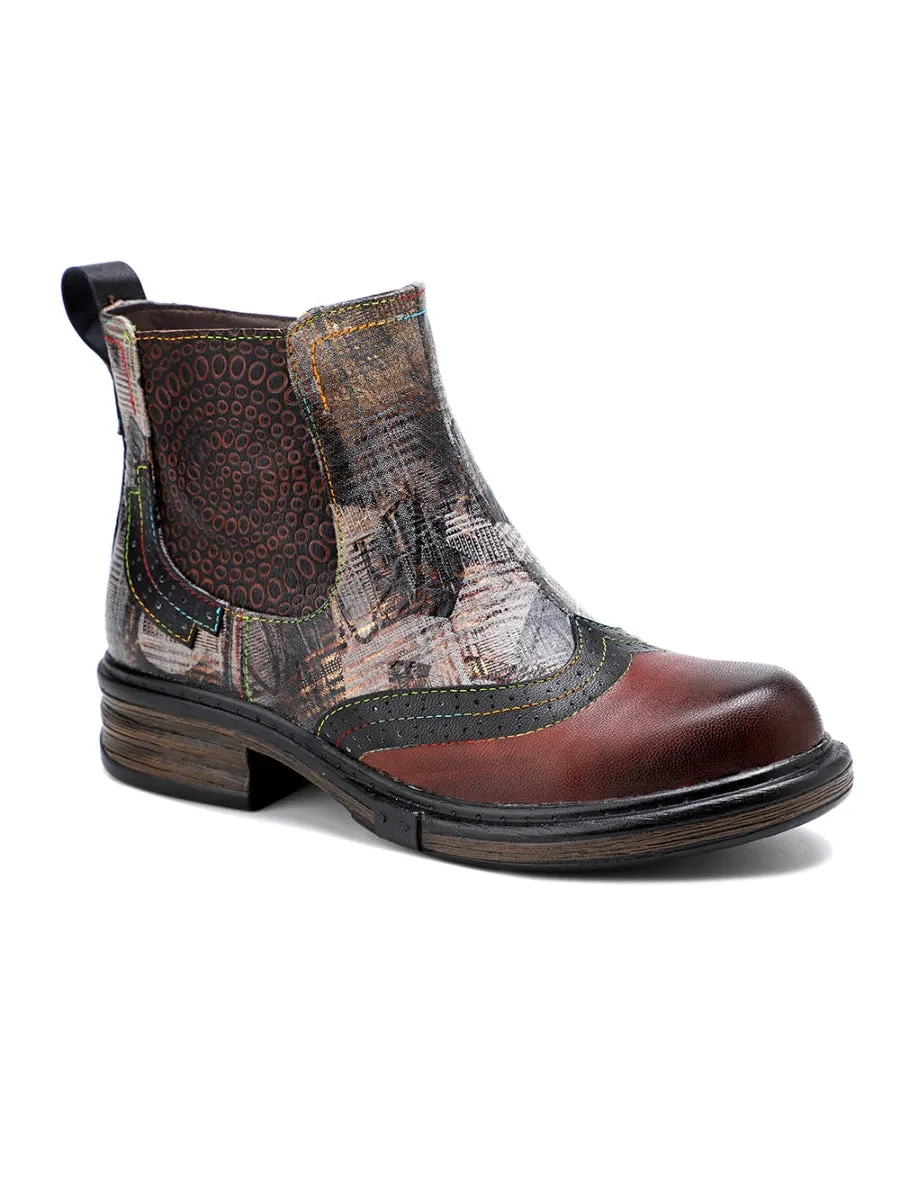 Genuine Leather Classic Old School Chelsea Booties Flat Boots