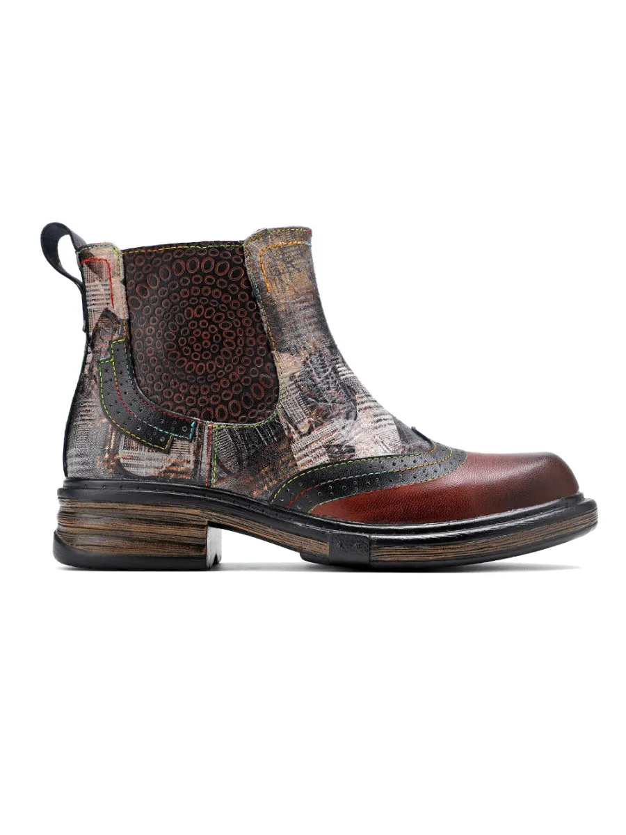 Genuine Leather Classic Old School Chelsea Booties Flat Boots