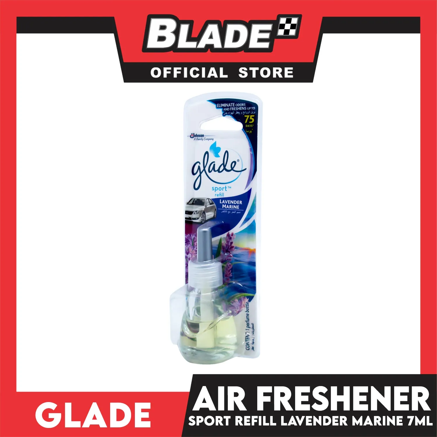 Glade Sport Refill, Car Air Freshener 7ml (Lavender Marine)