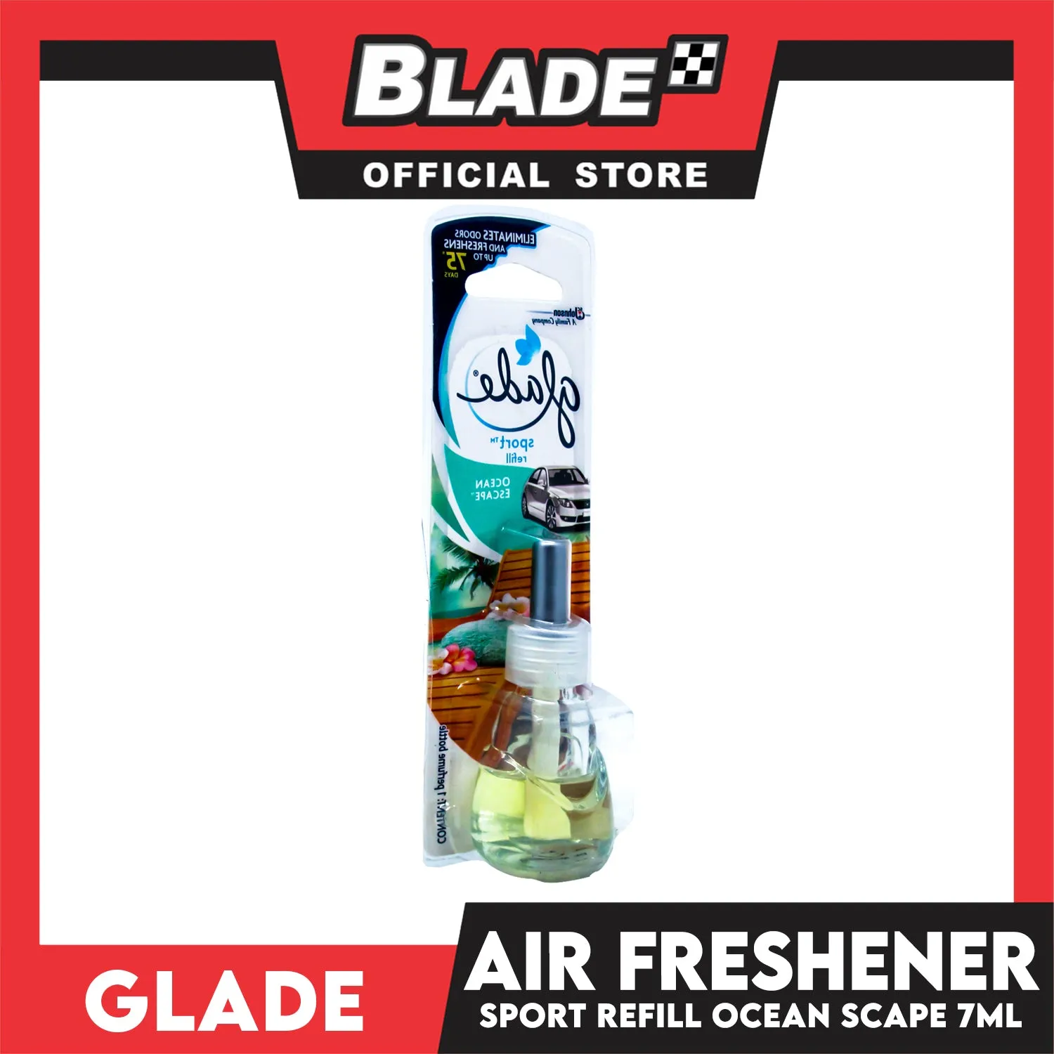 Glade Sport Refill, Car Air Freshener 7ml (Ocean Escape)