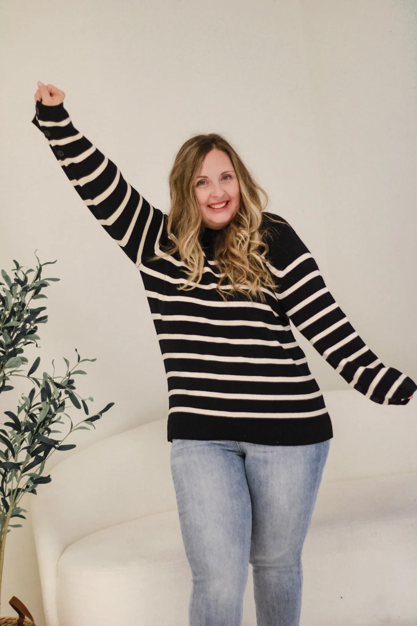 Good Feelings Striped Knit Sweater