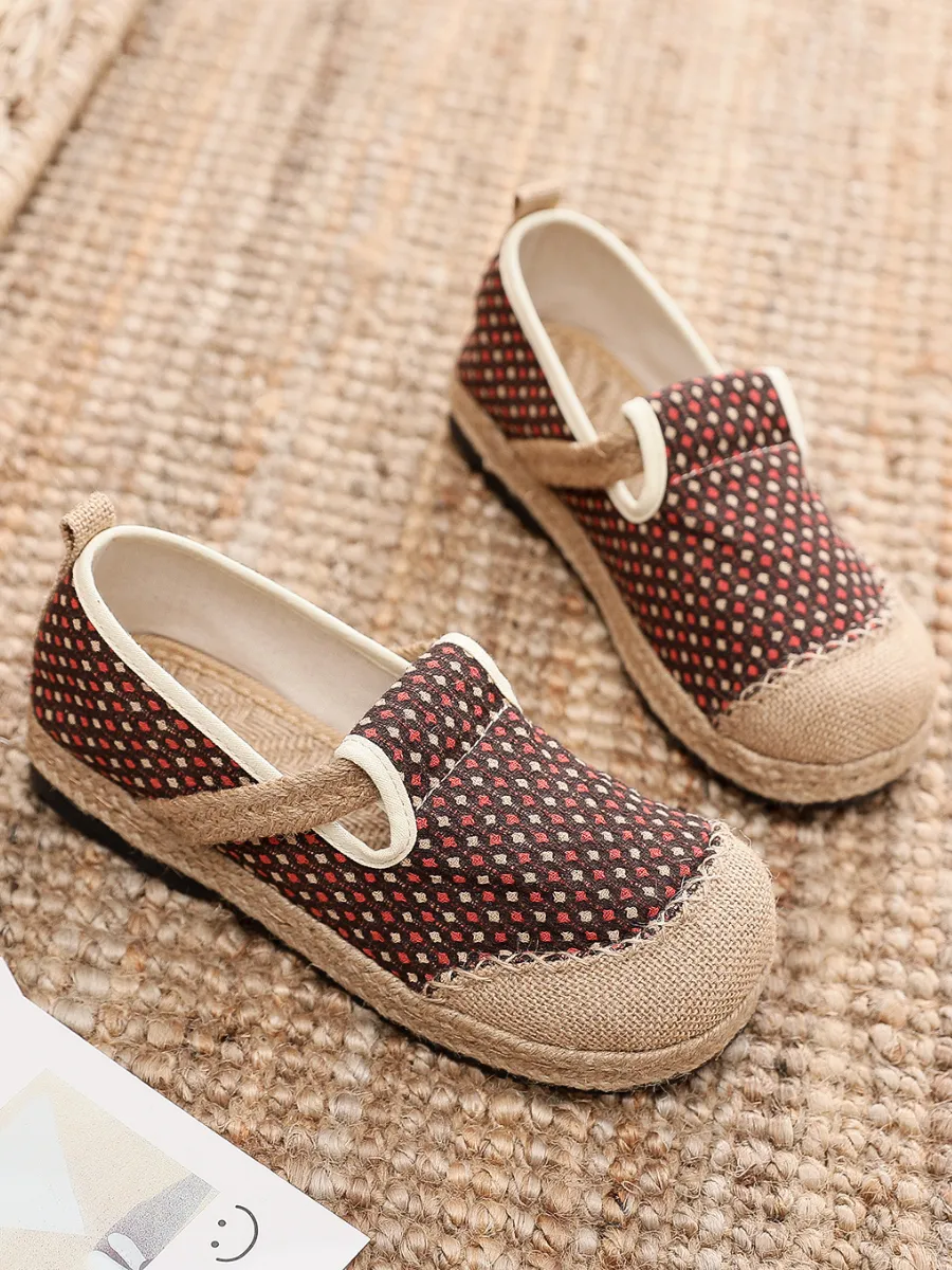 Gypsophila Print Linen Brown Espadrilles