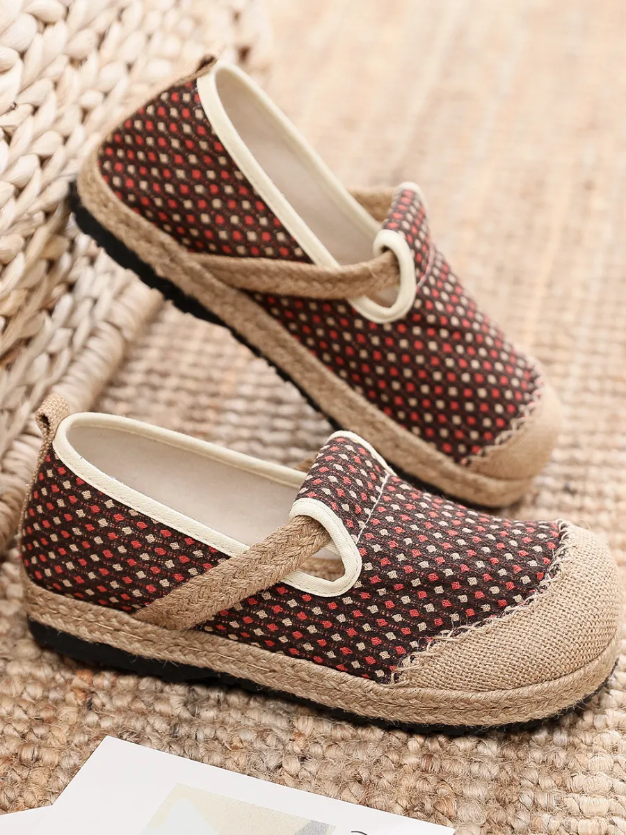 Gypsophila Print Linen Brown Espadrilles