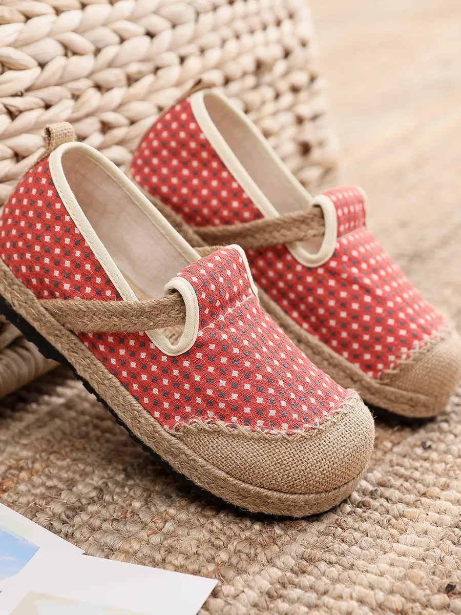 Gypsophila Print Linen Espadrilles - Coral