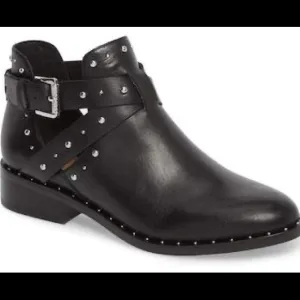 Halogen Black Studded Ankle Booties