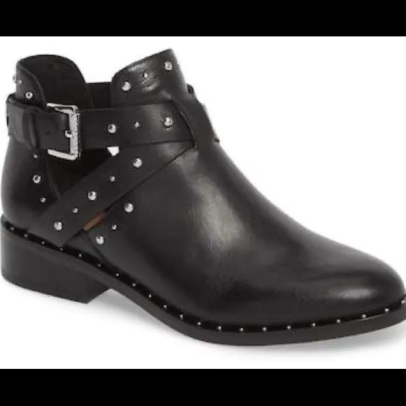 Halogen Black Studded Ankle Booties