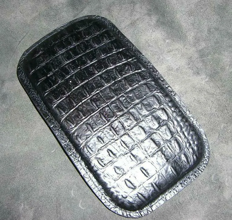Harley Bobber Seat Passenger Pad Chopper Leather Black Alligator Custom MRC