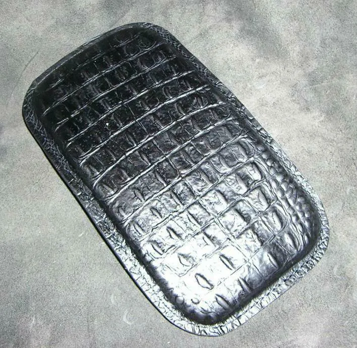 Harley Bobber Seat Passenger Pad Chopper Leather Black Alligator Custom MRC