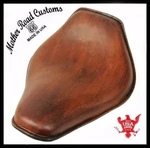 Harley Sportster Spring Seat 10x13 Snub Nose Brown Distressed Chopper Made n USA